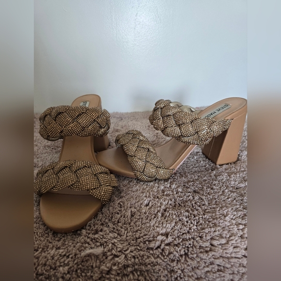 Steve Madden Tan Braided Slip-On Sandals - Picture 5 of 13